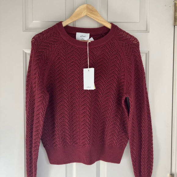 Wilfred Aritzia Arbor Burgundy Knit Sweater - Picture 2 of 3